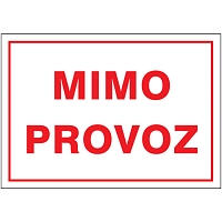 Značka Mimo provoz, hliník, 300 × 400 mm